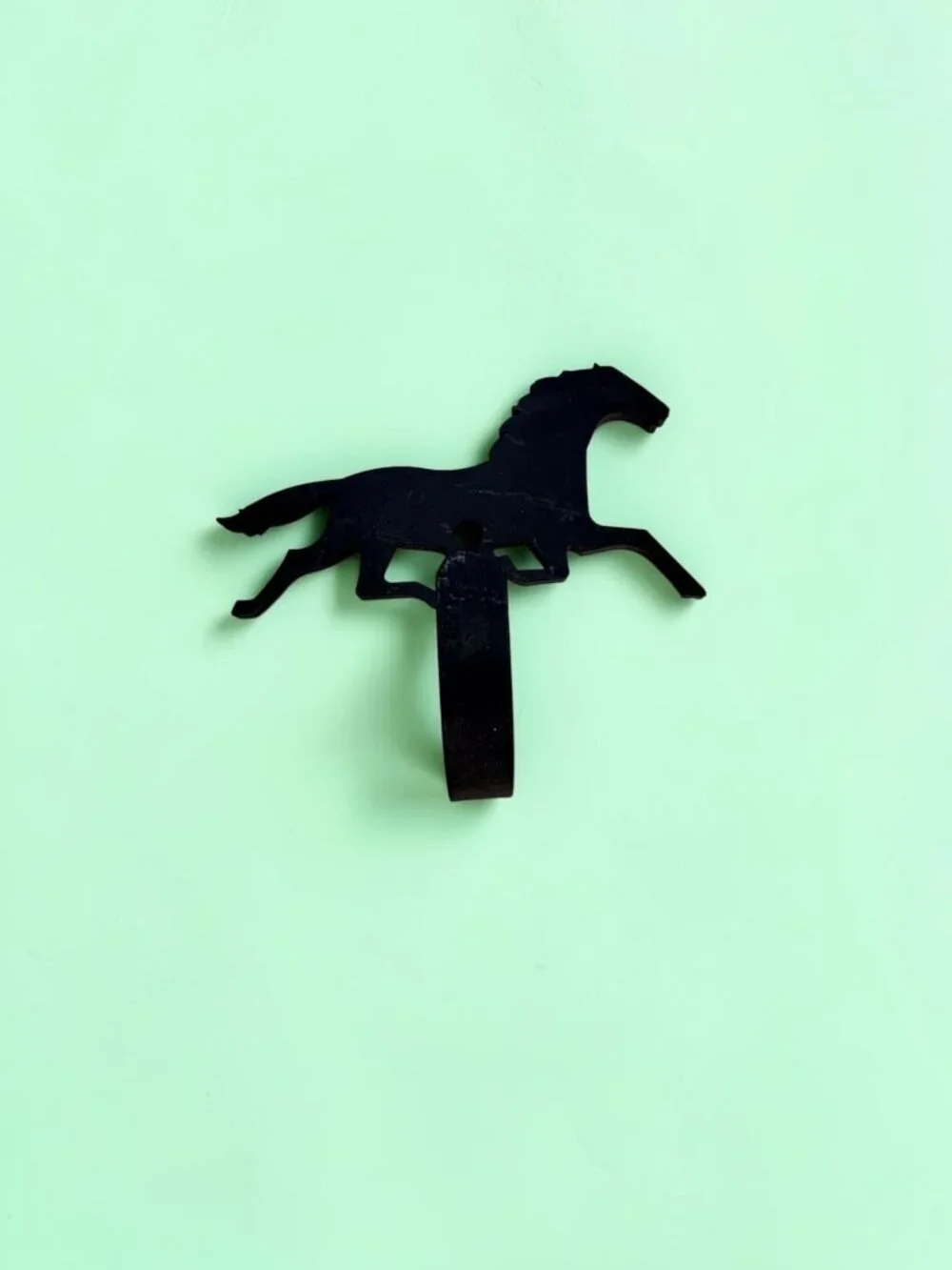 Wrought Iron Running Horse  Wall Hook Small 3.5
